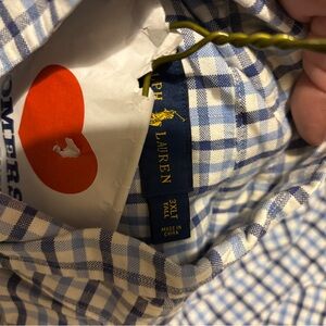 Ralph Lauren Blue and White Checkered Men's Shirt